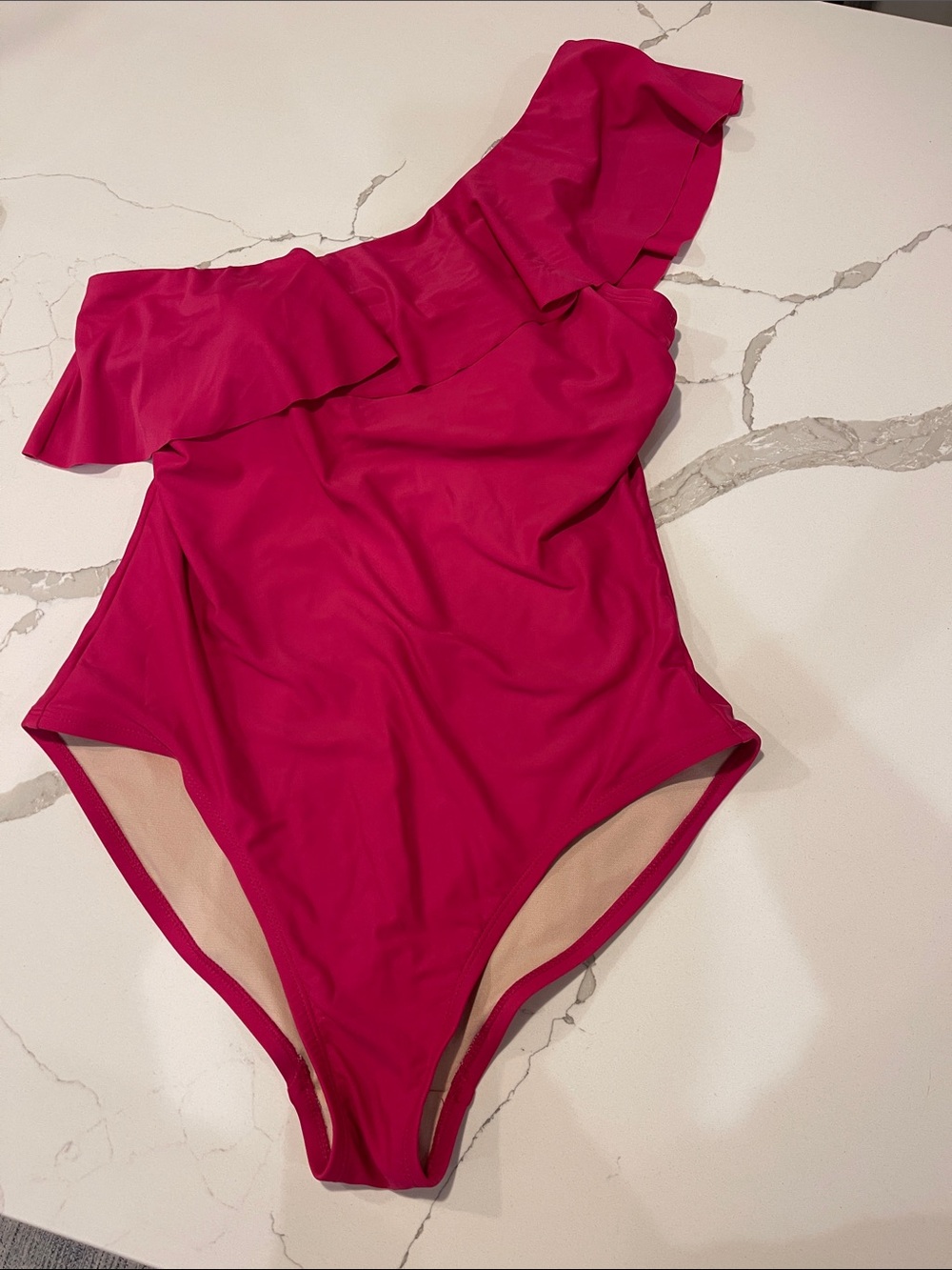 Kona Sol Hot Pink One-Shoulder Swimsuit